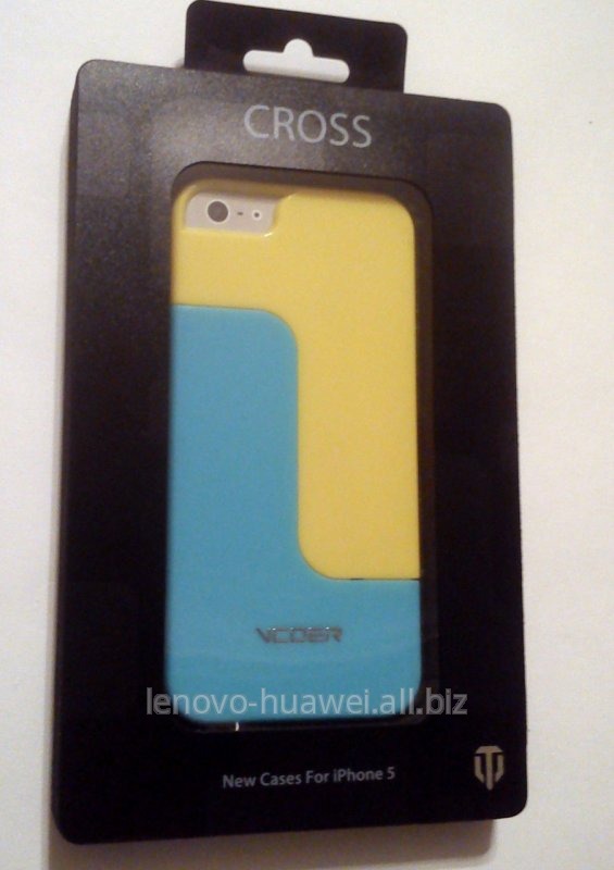 Чехол бампер CROSS для iPhone 5/5s желто-голубой