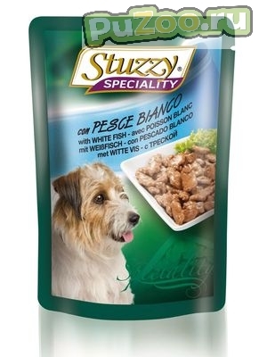 Stuzzy speciality white fish - консервы с треской штуззи для собак всех пород / пауч