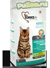 1st Choice adult cat weight control - сухой корм контроль веса с курицей для склонных к полноте стерилизованных и кастрированных кошек и котов фест чойс эдалт