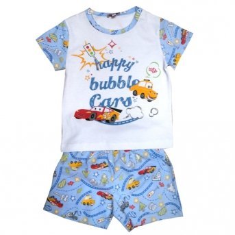 Пижама Машинки короткий рукав, с шортиками, 100% хлопок, для мальчика Zeyland