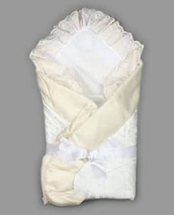 Одеяло конверт на выписку из роддома, Зима, Белый