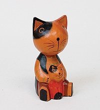 В1-0278 статуэтка mini кошка с котенком (в упаковке) (784630)