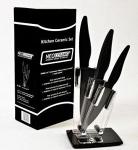 Набор керамических ножей NEO CERAMIC с подставкой (черная керамика)