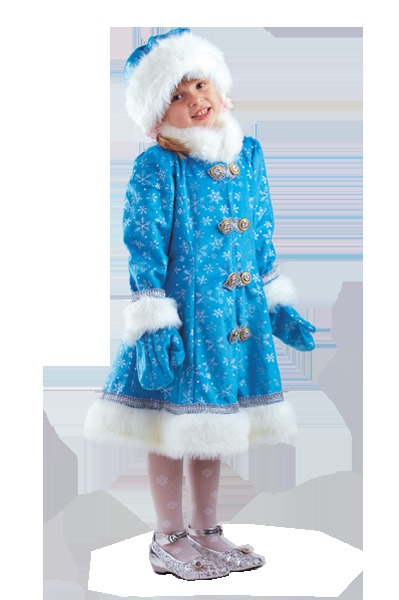Детский новогодний костюм Снегурочка плюш
