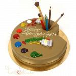 Праздничный торт Палитра с красками №132