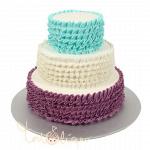 Свадебный торт с разноцветными рюшами №637