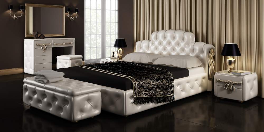 Кровать Милена из экокожи или итальянской кожи