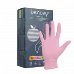 Перчатки нитриловые BENOVY MultiColor Розовые (50 пар/уп)