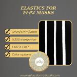Резинки для трёхслойных (3ply) медицинских масок и респираторов класса защиты FFP2 и FFP3.