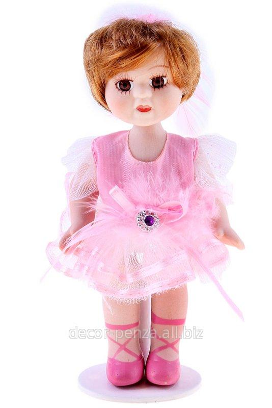 Кукла керамика балерина в розовом 15 см 695926
