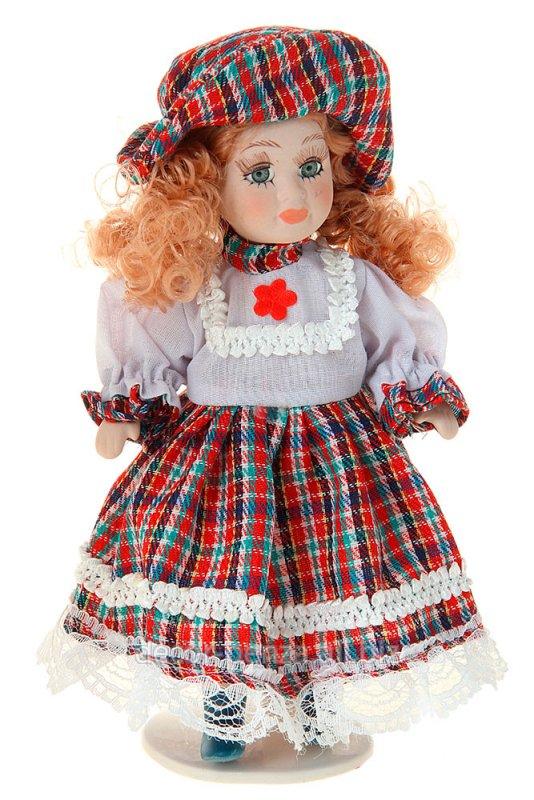 Кукла коллекционная  Катерина в шотландском платье  19 см 136060