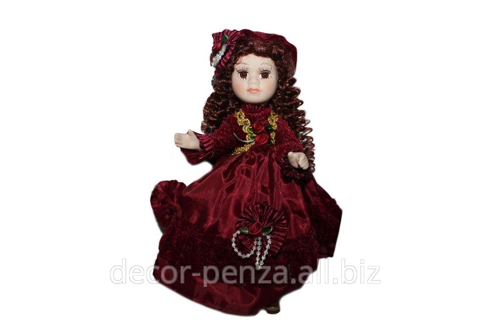 Кукла коллекционная  Марина в бордовом платье  23 см 136067