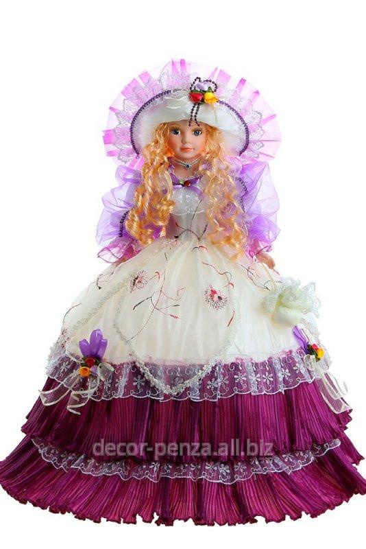 Кукла коллекционная зонтик  Изабелла в сиреневом кружевном платье  60 см 848169