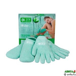 Комплект Гелевые перчатки и носочки увлажняющие, цвет зеленый с алоэ SPA Belle