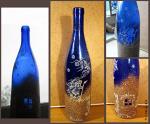 Бутылки декорированные стеклянные