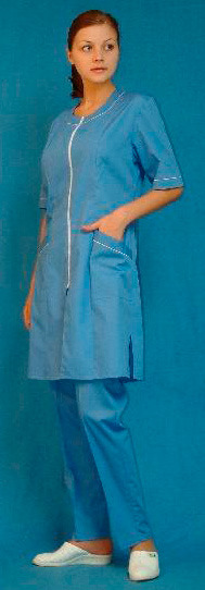 Костюм женский (халат укороченный и брюки) модель 02-08