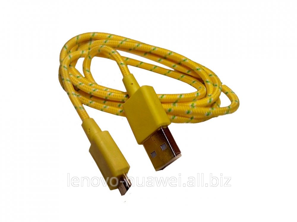 Дата кабель (USB+micro USB) желтый