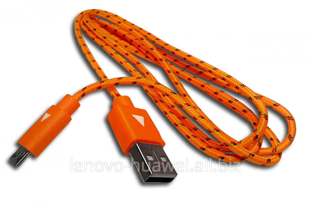 Дата кабель (USB+micro USB) оранжевый