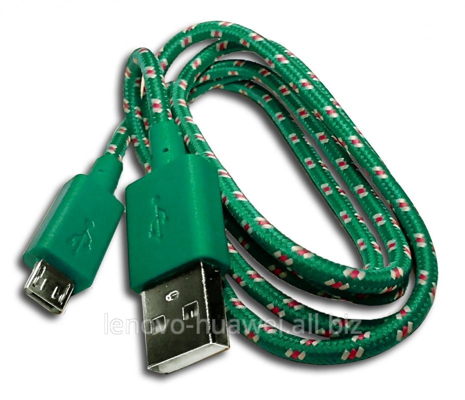 Дата кабель (USB+micro USB) салатовый