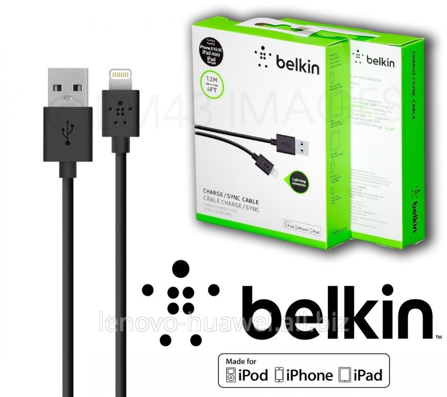 Кабель Belkin Lightning 1.2m для iPhone 5, iPad, iPod Черный