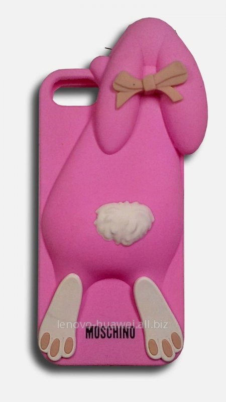 Чехол силиконовый Moschino Rabbit Pink для iPhone 5/5S