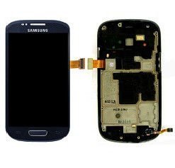 Дисплей Samsung i8190 Galaxy S3 mini в комплекте с синим тачскрином и корпусной рамкой