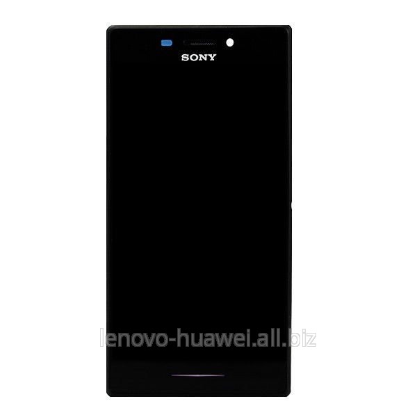 Дисплей Sony D2305 Xperia M2 в комплекте черным с тачскрином и корпусной рамкой