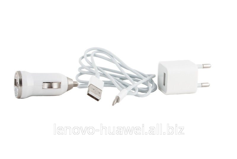 Зарядное устройство PowerPlant USB - Lightning (iPhone 5) 12V+220V+kab, 1A DV00DV5041