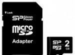 Карта памяти microSD 2Gb Silicon Power + Adapter SD