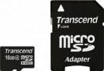 Карта памяти microSDHC 16Gb Transcend (Class 4) + Adapter SD