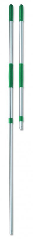 Алюминиевая телескопическая рукоятка  длина 97-184 см с зеленой ручкой