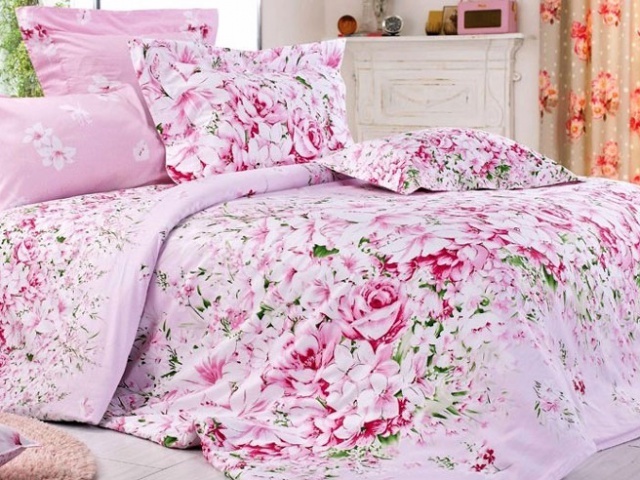 Белье постельное из сатин-твила Нежно розовое