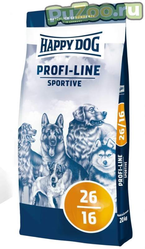 Happy dog profi-line sportive 26/16 - сухой корм для взрослых собак всех пород с высокой активностью хэппи дог профи спорт