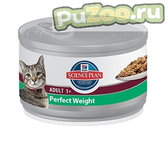 Hill's Science Plan Feline  Adult Perfect Weight - консервы с курицей и свининой идеальный вес для взрослых кошек с избыточным весом хиллс эдалт перфект вейт