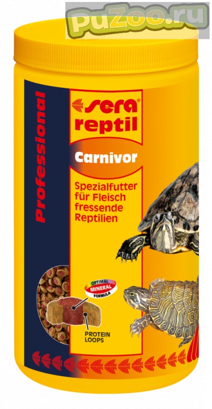 Sera reptil professional carnivor - корм для пресноводных черепах и других плотоядных рептилий сера рептил профэшнл карнивор