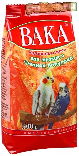 Вака - корм вака для мелких и средних попугаев / пакет