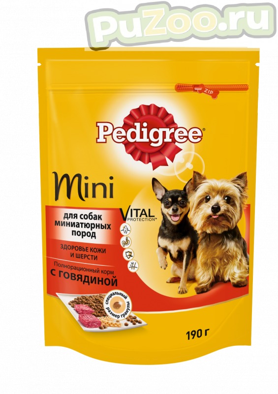 Pedigree - сухой корм для взрослых собак мелких пород с говядиной