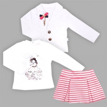 Комплект одежды Estella для девочки, юбка, пиджак, толстовка, хлопок 100%, футер 2-х ниточный