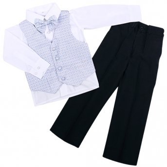 Комплект Rodeng, для мальчика, рубашка, бабочка, жилет, брюки, 65% ХЛ, 35% ПЭ; 100%ПЭ; 60% ПЭ 40%В