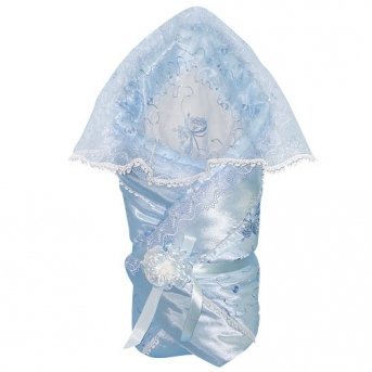 Одеяло-конверт Маргарита, из атласа с накидкой, отделка и кружево органза, Демисезон, синтепон