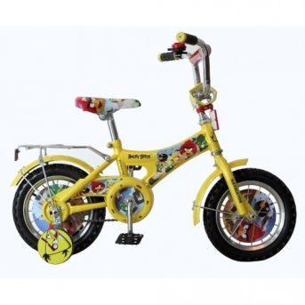 Велосипед 12 дюймов Navigator Angry Birds,AB-1-тип,желтый,панель,защита цепи,диски,сталь.обод
