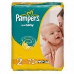 Подгузники PAMPERS New Baby Mini (3-6 кг) Экономичная Упаковка 72 шт., р.2