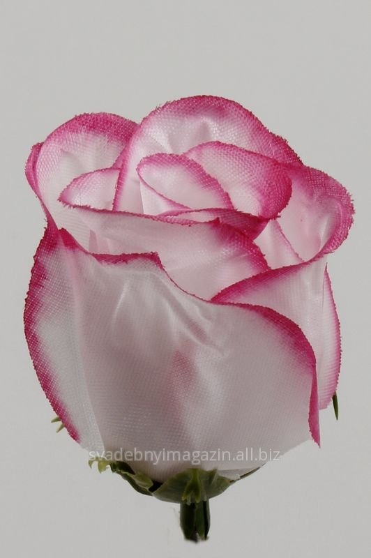 Роза бутон (5 см, 1 шт), белый/розовый 72FL202/61-17