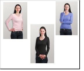 Женская футболка трикотажная с длинными рукавами 100% хлопок (ТМ LIANA) 211330RU