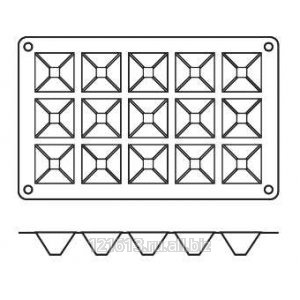 Форма сил.для зам.и вып. Пирамида 15 порц. d=36*36 h=22 мм