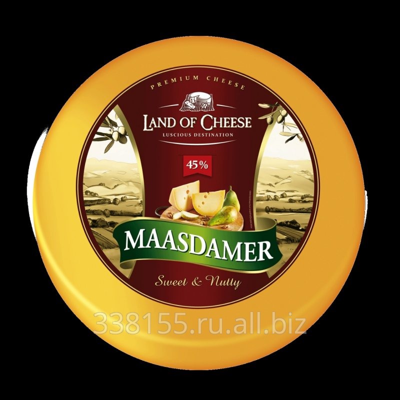 Твёрдый сыр 45% тип Maasdamer, Grandamer