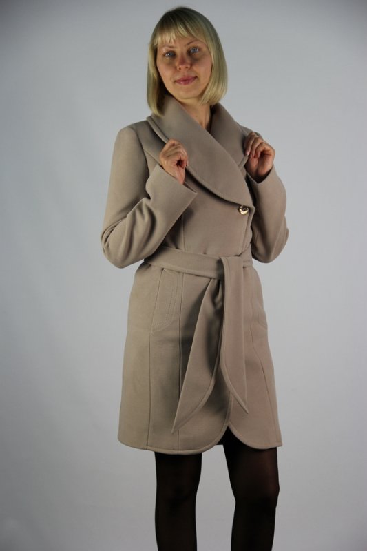 Пальто демисезонное кашемир бежевый p-5096
