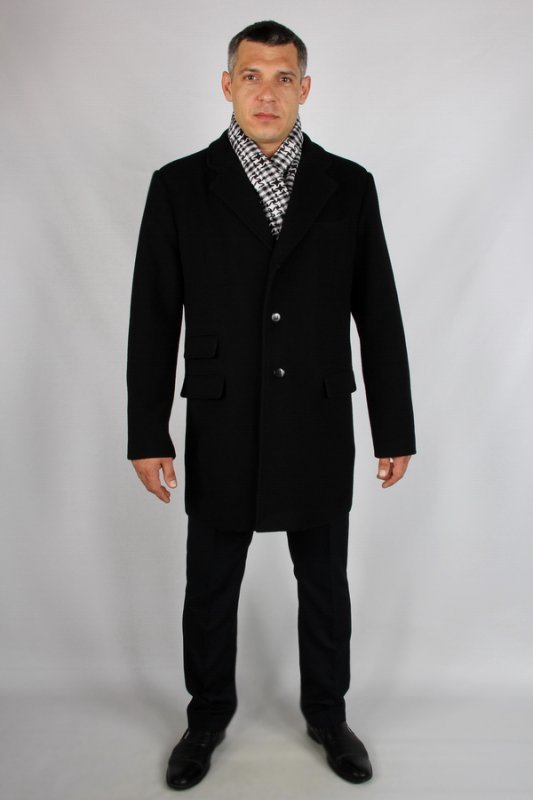 Пальто демисезонное кашемир черный mp-0001