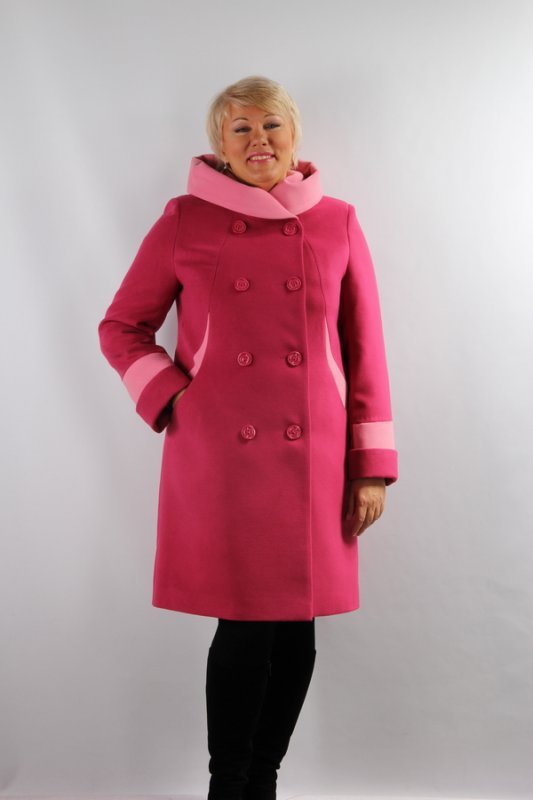 Пальто демисезонное кашемир сангрия - розовая p-1095