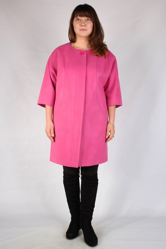 Пальто демисезонное кашемир розовый p-0874